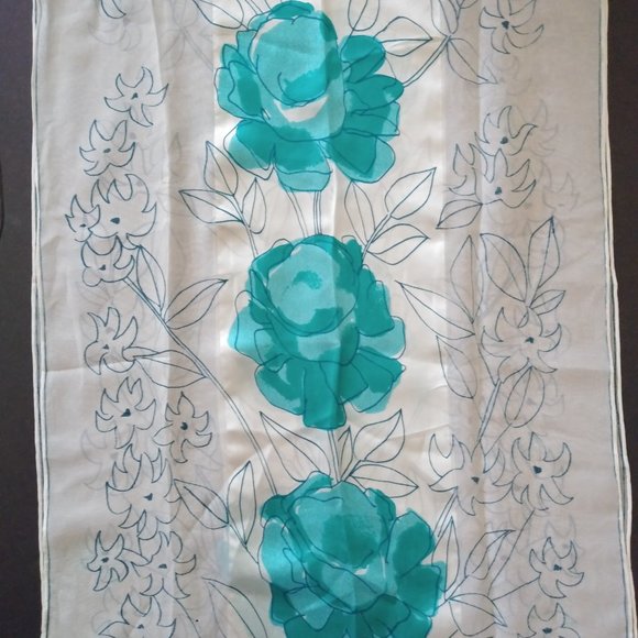 Vera Neumann Signature Turquoise Scarf - Picture 8 of 10